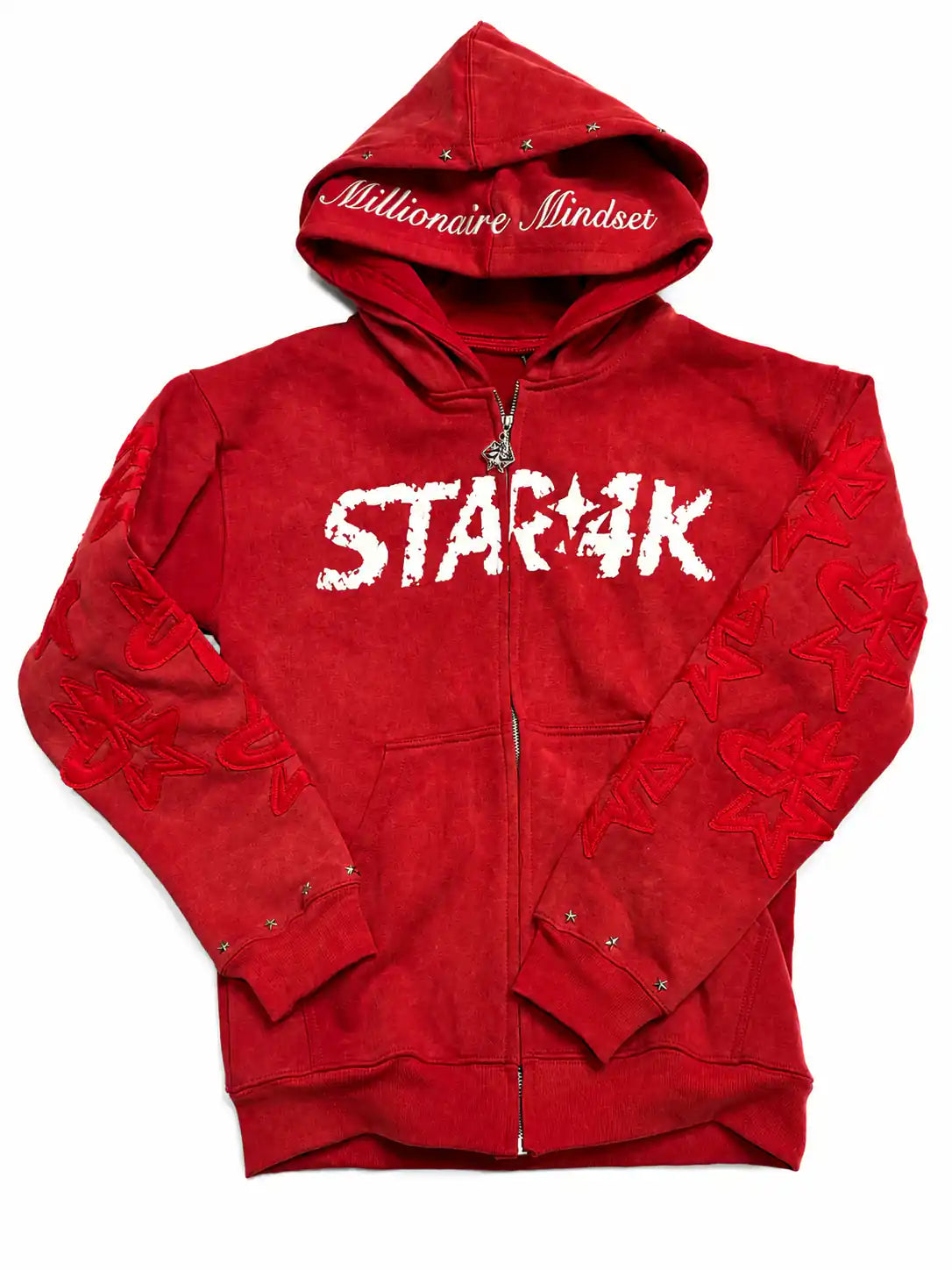 DOUBLE HOOD ZIP UP-RED