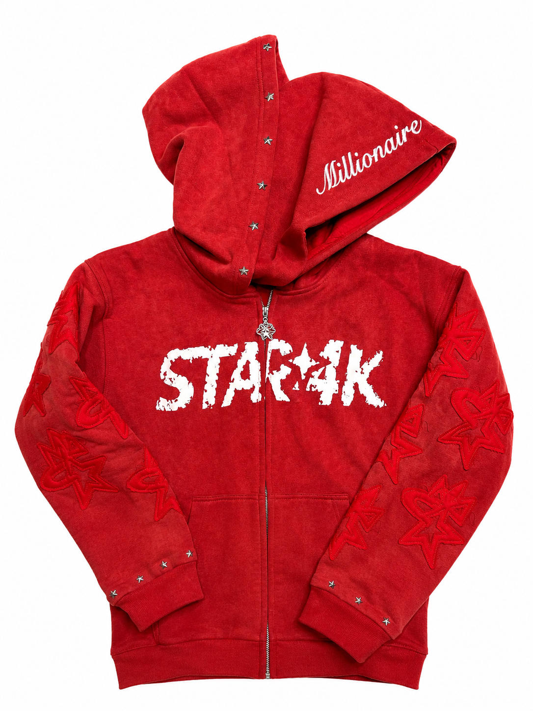 DOUBLE HOOD ZIP UP-RED