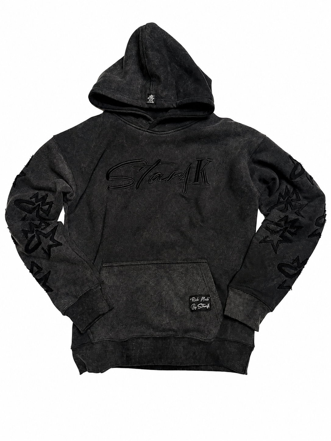 OVERSIZED STAR4K 'RICH MADE' HOODIE- BLACK