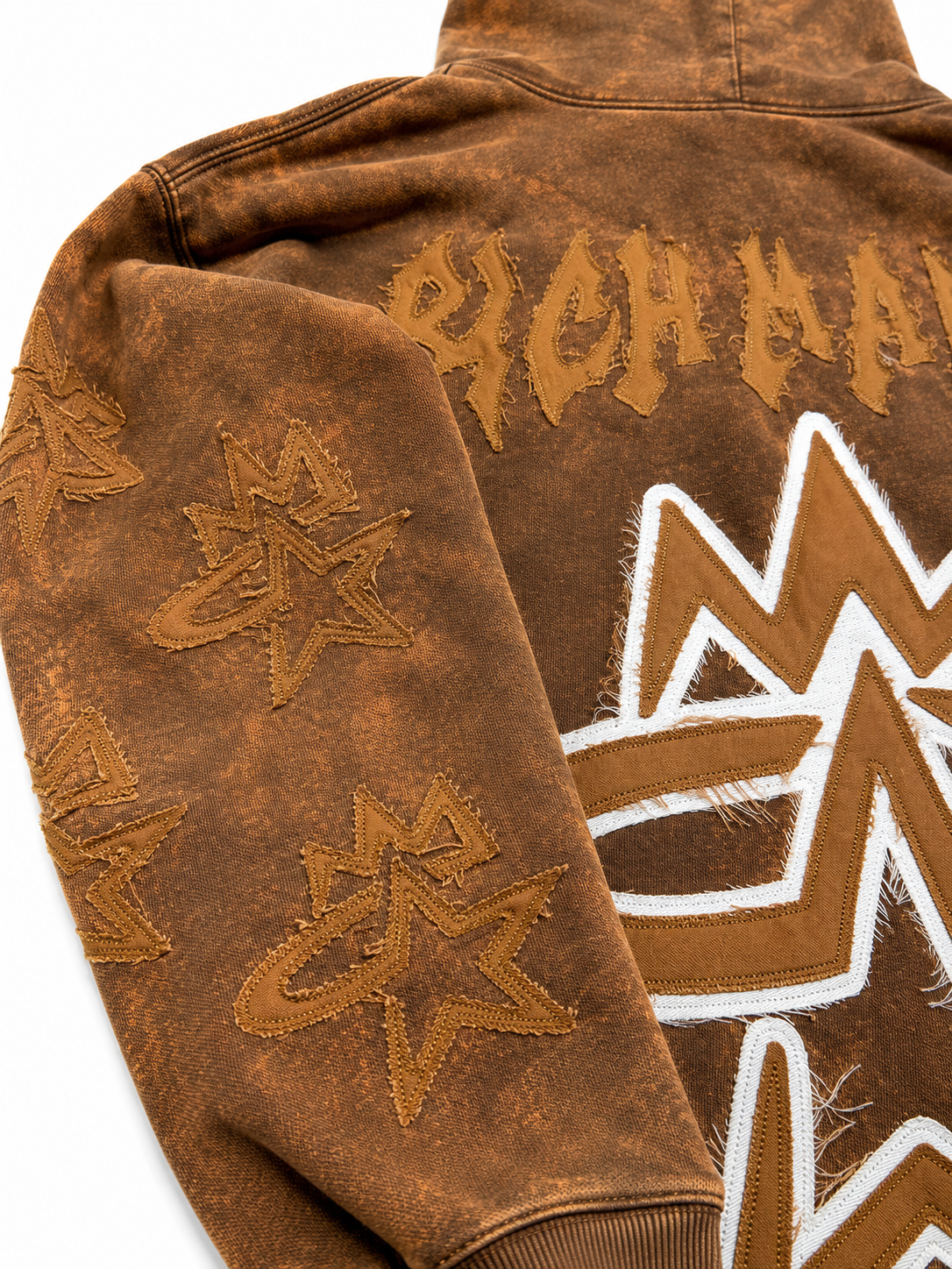 OVERSIZED STAR4K 'RICH MADE' HOODIE- BROWN