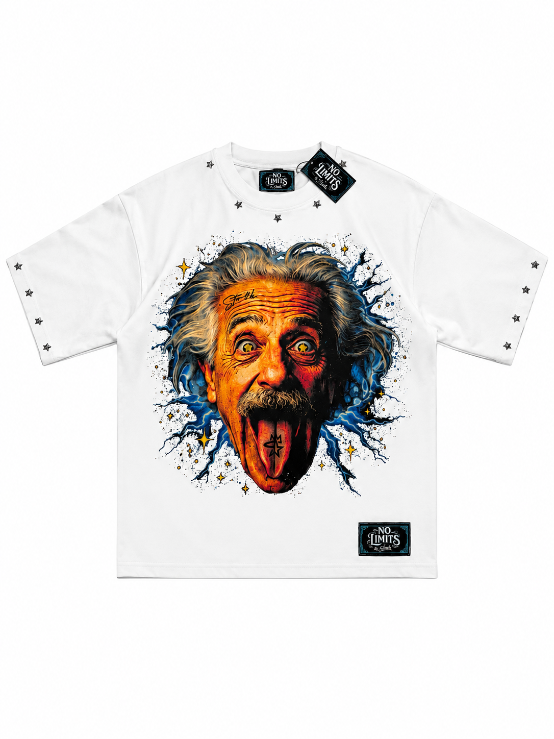 OVERSIZED GRAPHIC EINSTEIN TEE- WHITE