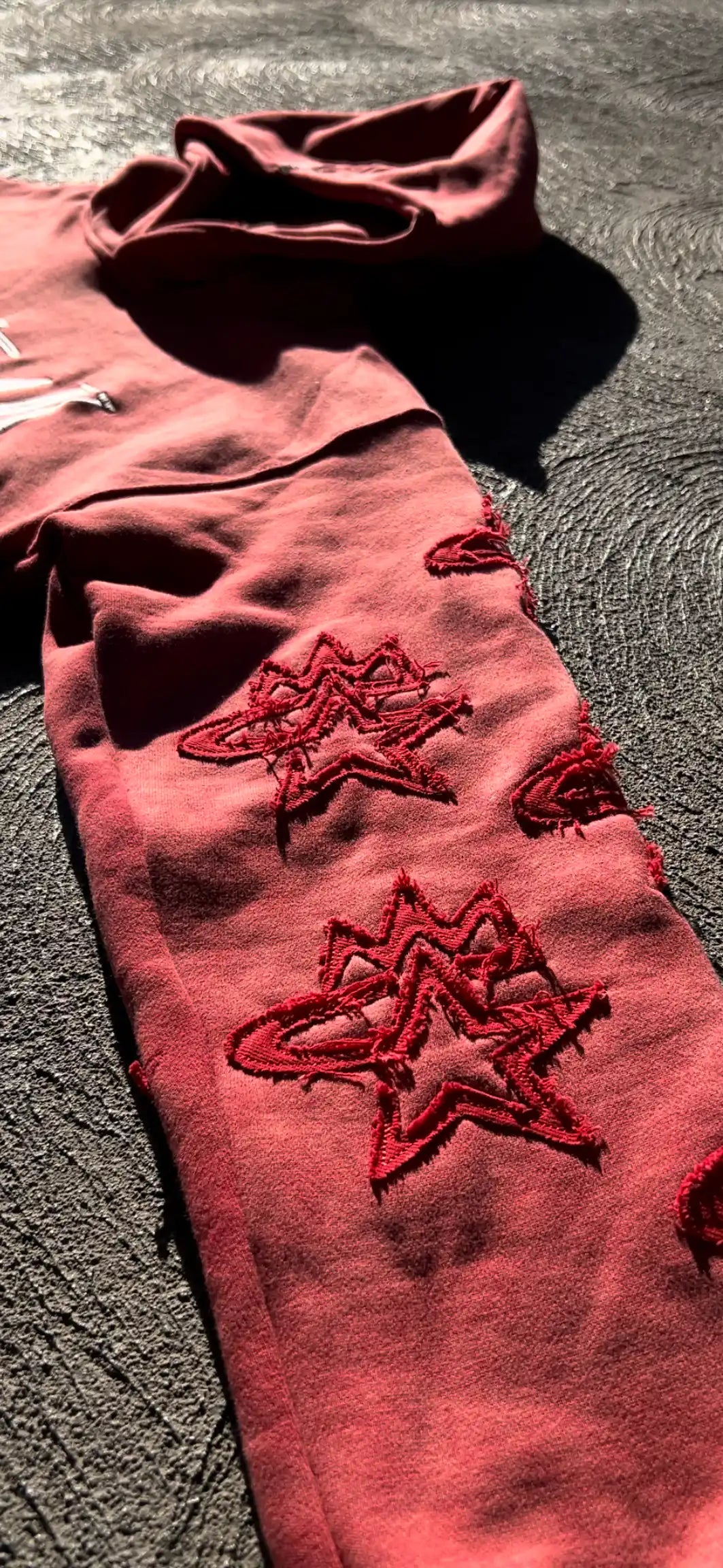 STAR4K NEW ACID WASHED OVERSIZED HOODIE (RED)